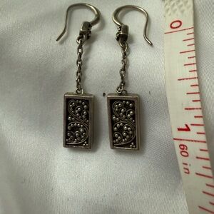 Brighton Silver Rectangular Dangle Earrings